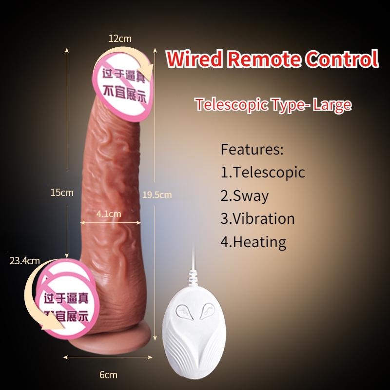 Realistic Dildo Vibrator Masturbator for Women Sex Toy Remote Control Heating Artificial Big Penis Telescopic Vibrators Anal Sex