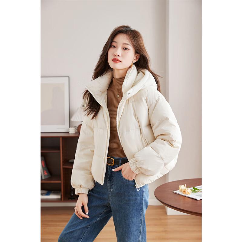 Women's Fashion Hooded Duck Down Short Winter Jacket