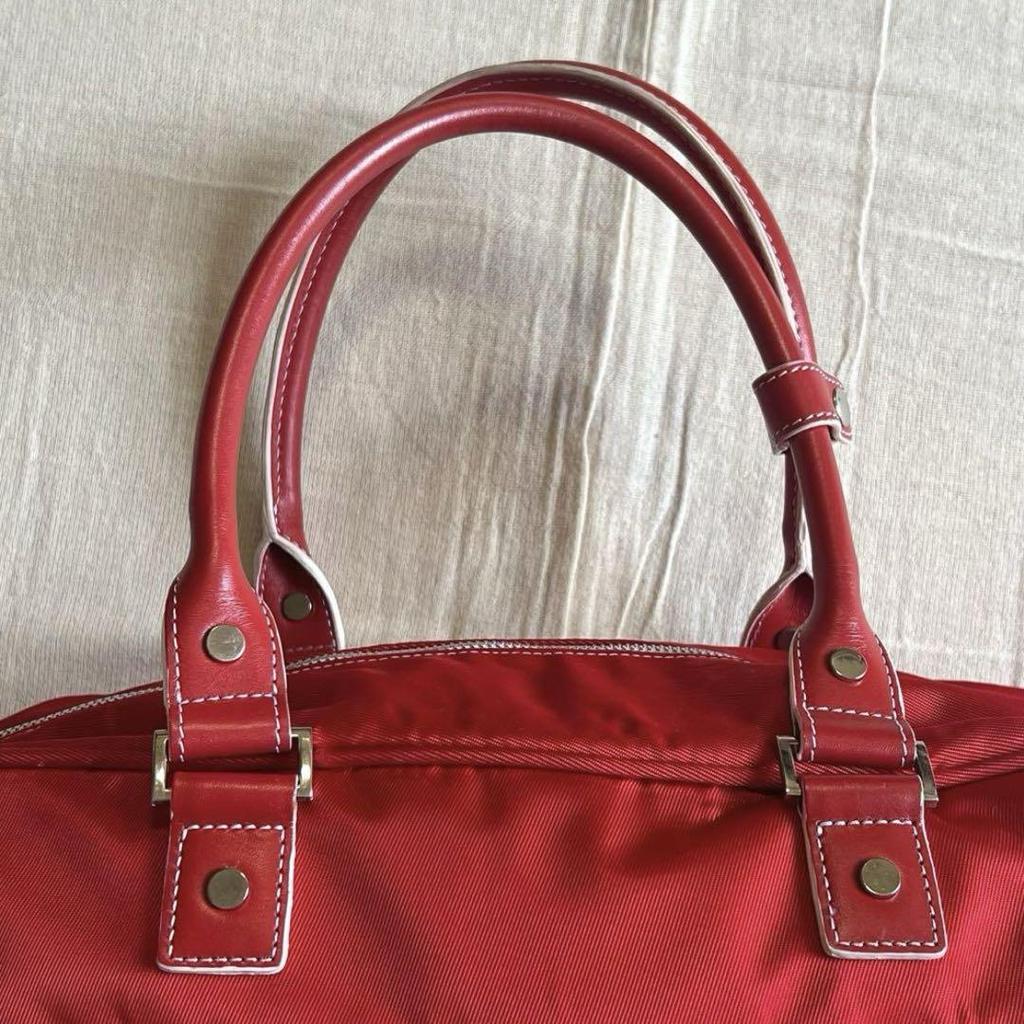 [USED] 90s Courrèges 2-way Boston Bag with Logo Plate and Shoulder Strap (Y2K)