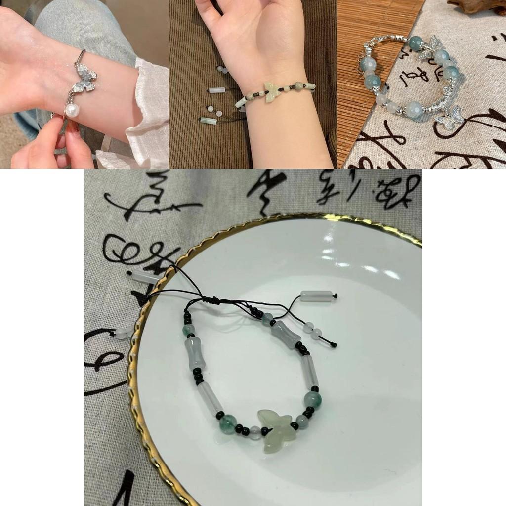 Elegant New Chinese Style Butterfly Resin Bracelet Handmade Luxurious Design For Women