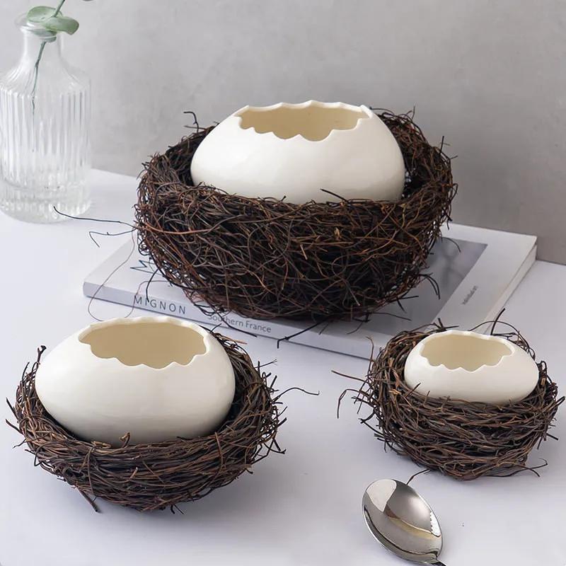Kreative Vogelnester Dekoration Dessertschale, Eierschalen-Schale, Keramik-Geschirr, Back-Pudding-Schale, Eier-Dämpfer, Küchenutensilien