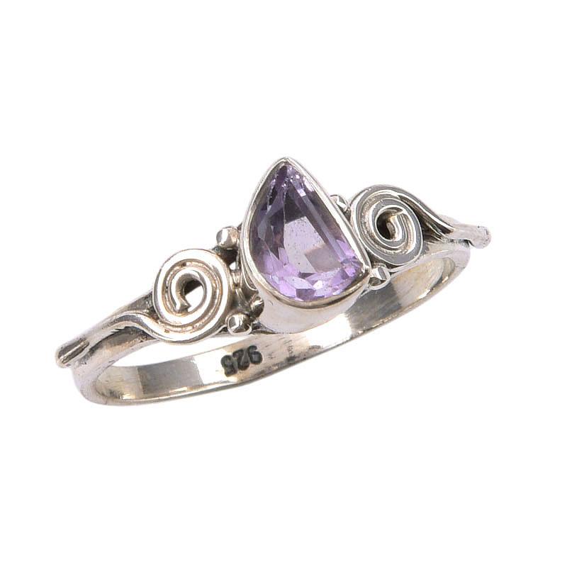 Natural Pink Amethyst Gemstone Handmade 925 Sterling Silver Gift Ring S.7 b9Y50