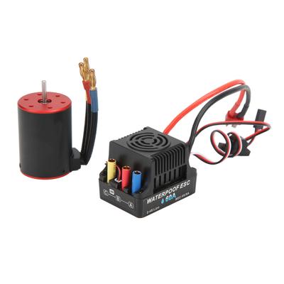 3650?Wodoodporny silnik bezszczotkowy 2300KV z kartą programującą ESC 60A, uchwyt na wtyki bananowe 4 mm dla 18