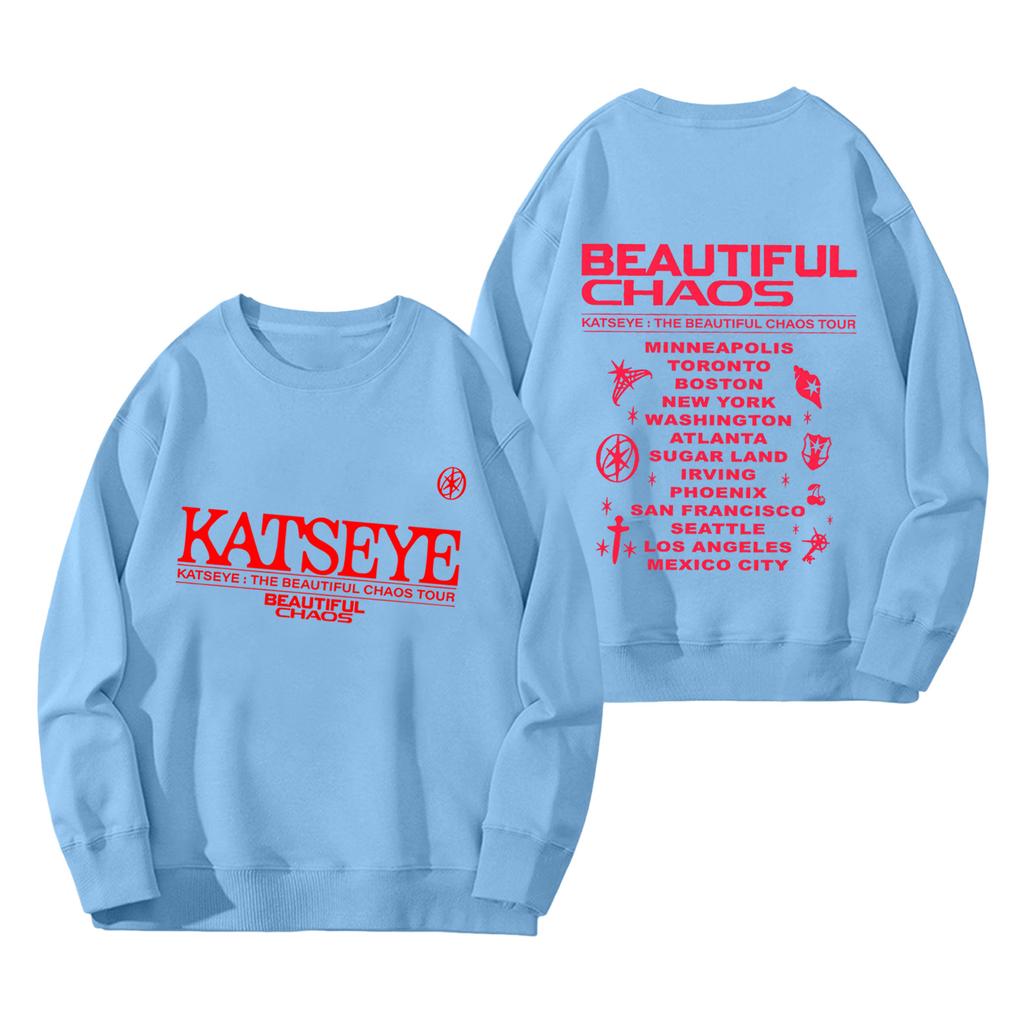 Women's Fashion Long Sleeve Print Round Neck Loose Pullover Sweater Top