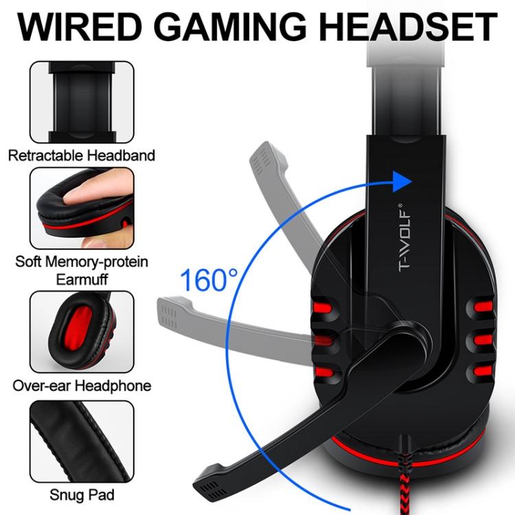 Dropshipping T-WOLF TF-800 4 In 1 Wired Gaming Luminous Keyboard Mouse Headset Set Gaming Headset Earphones Keyboard Combo