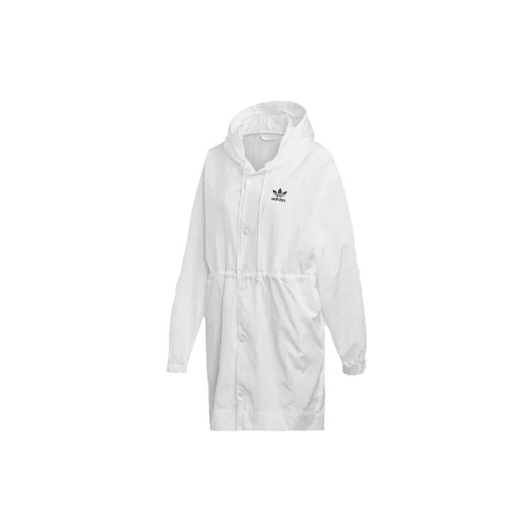 Adidas Originals Jackets Women's White Hooded Moderate Instructor (Unisex) Jackets ED4760
