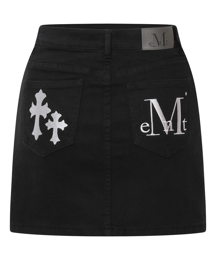 Mucent Pistol Back Leather Double Cross Skirt