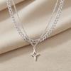 Fashion Punk Double Layer Star Pendant Necklace Men's Woman's Personality Hip Hop Designs Collarbone Chain Unisex Jewelry