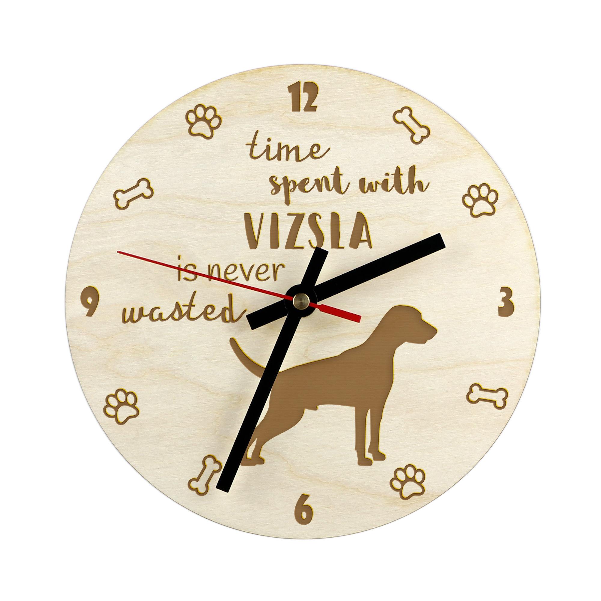 

Vizsla - clock with dog, wooden clock with engraving, personalised clock by Art-Dog