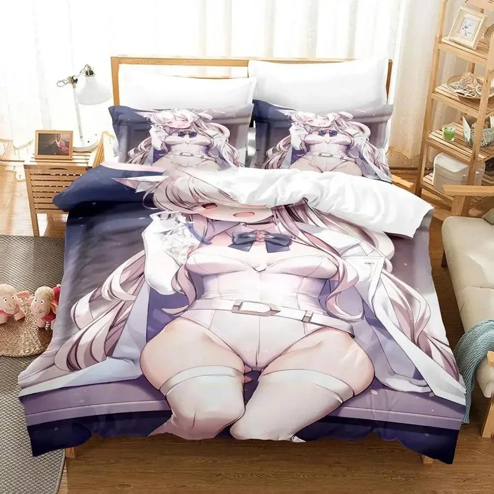 Anime Misono Mika Blue Archive Bedding Set Duvet Cover Bed Set Quilt Cover Pillowcase Comforter king Queen Size Boys Adult