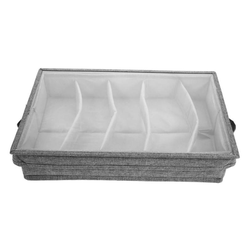 

Kitchen Storage Box With Removable Cover Reinforced Handles Stackable Design For Cutlery Office Supplies Jewelry Organizing 1 світло-сірого кольору