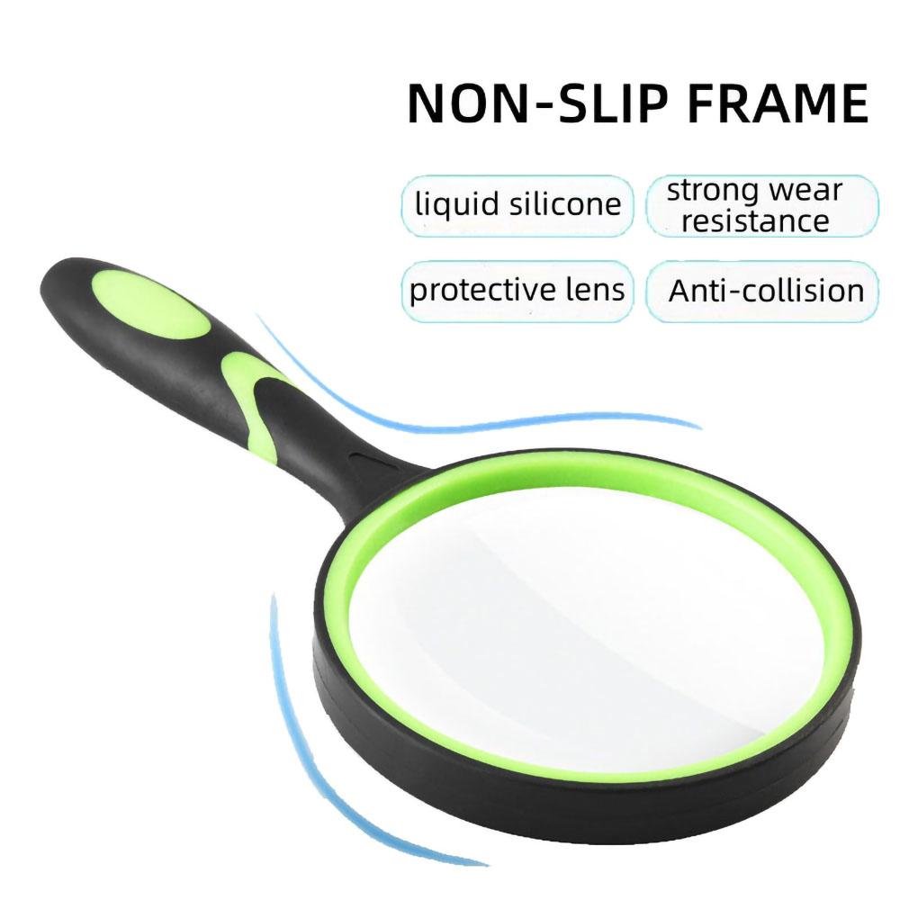 

Збільшувальне скло 10X для дітей похилого віку Ручна лупа для читання 50 мм збільшувальна лінза для читання Наука Дослідження природи помаранчевий