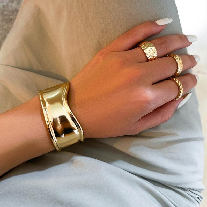 Fashionable Wide Opening Bracelet Irregular Bracelet Irregular Shape Wristlet Unique Wide Cuff Bracelet for Women Girls
