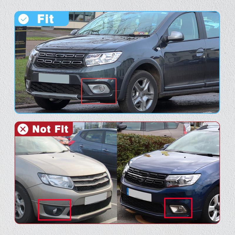 For Dacia Logan Sandero II Facelift 2017- Fog Lamp Grill Front Bumper Lower Fog Grille Cover 261A37821R 261A20186R