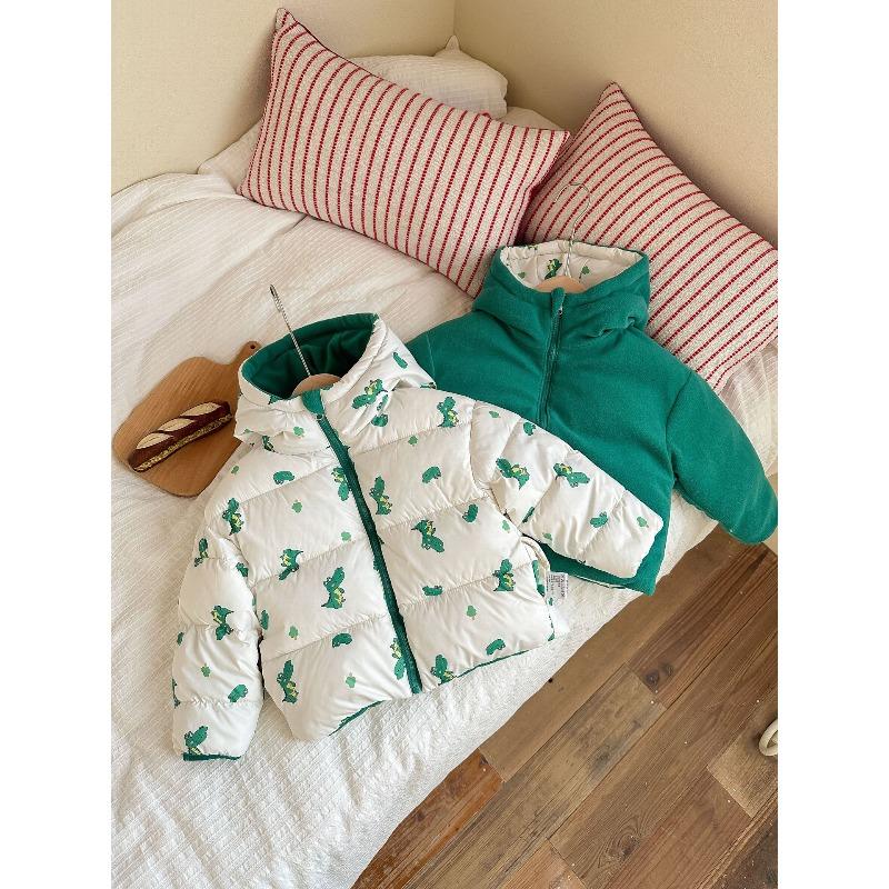 Autumn and Winter Double-sided Down Cotton Jacket, Children's Thick and Plush Children's Clothing, Short Jacket, Jacket