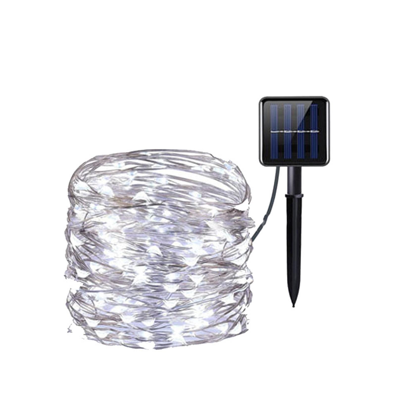 

5 м уличный солнечный свет, светодиодные солнечные фонари, 8 режимов освещения, медный провод, освещение, деревья во дворе One Size белый