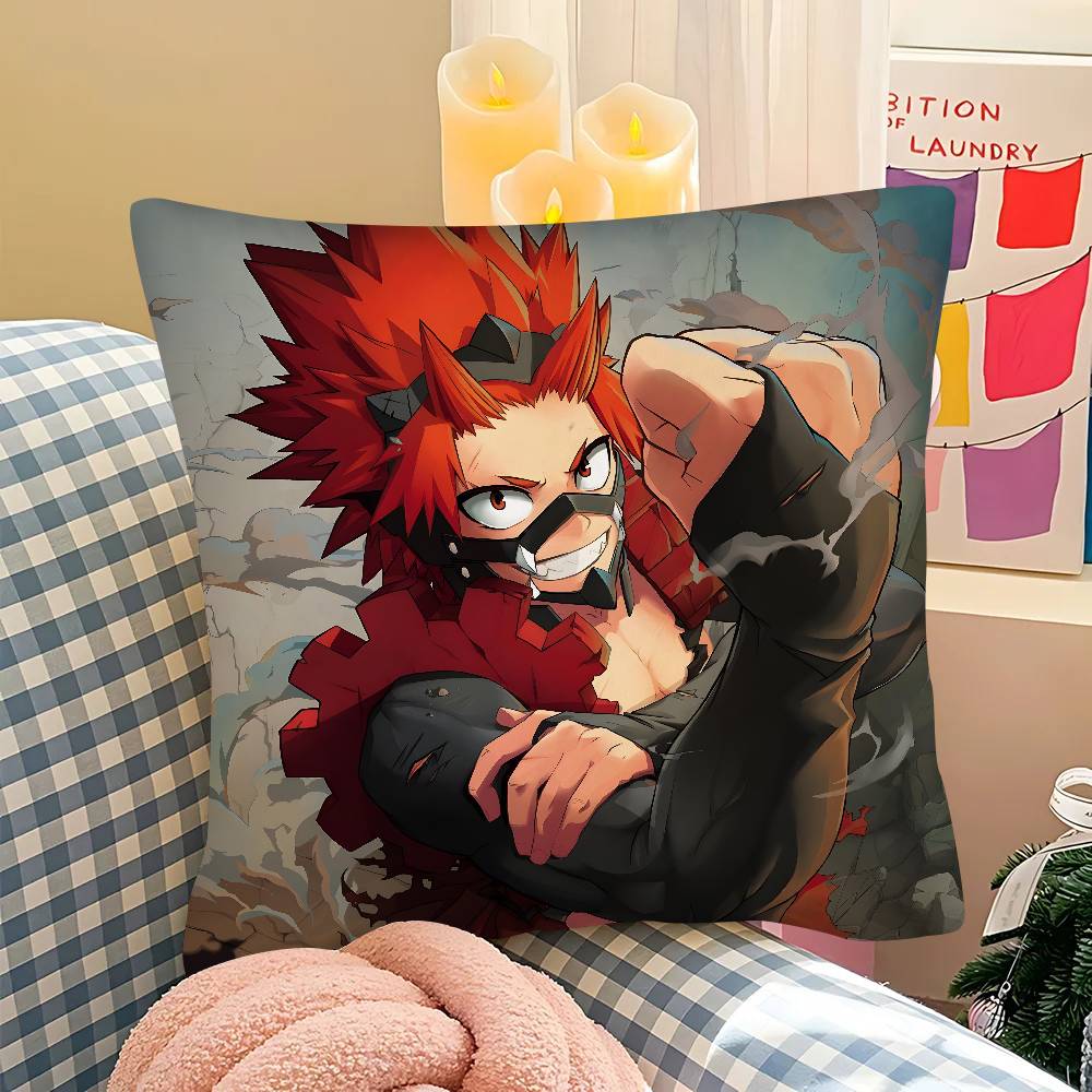 pc Cartoon Character Eijiro Kirishima Pillow Case Fashion Square Pillowcase Bedroom Sofa Room Ins Decoration Leisure