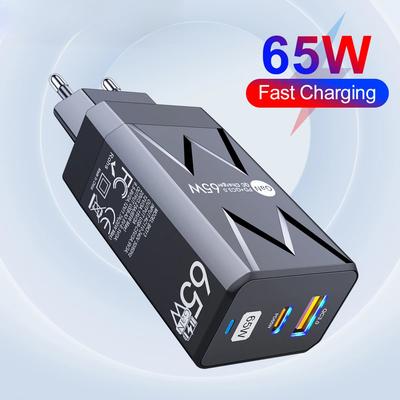 65W GaN PD Charger Quick Charge QC3.0 USB Type C Charger for IPhone 16 15 14 13 12 11 Xiaomi Phone Charger IPad Tablet Fast Charger
