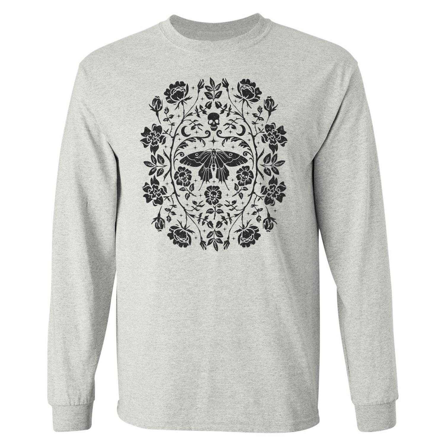 Day of the Dead Flowers Butterfly Dia De Los Muertos Long Sleeve T-Shirt XXXXL