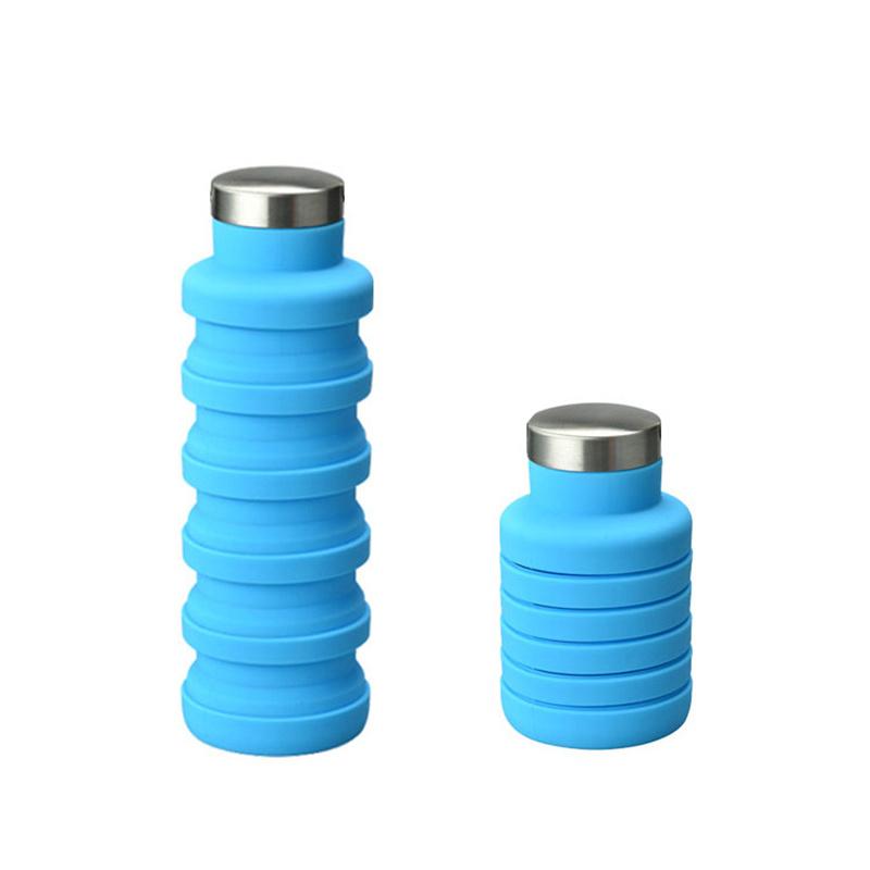 Silicone Telescopic Cup Foldable Cup Outdoor Sports Travel Portable Water Bottle Portable Water Cup Portable Water Bottle Portable синий