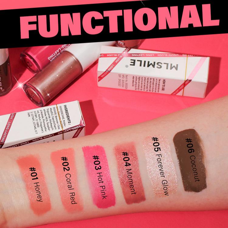 Colorete Líquido Iluminador Colorete para Rostro Altamente Pigmentado Maquillaje para Rostro 6 Colores Sombra de Ojos Colorete en Crema