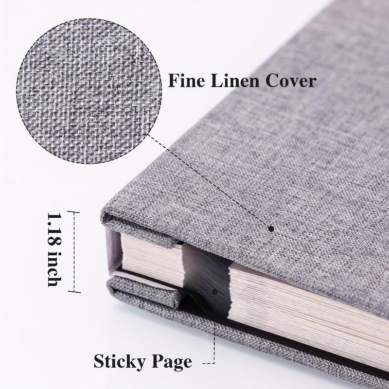 Linen Hardcover Photo Album Front Display Window Acid Free Pages 300 Pockets for Birthday Party Memory Record
