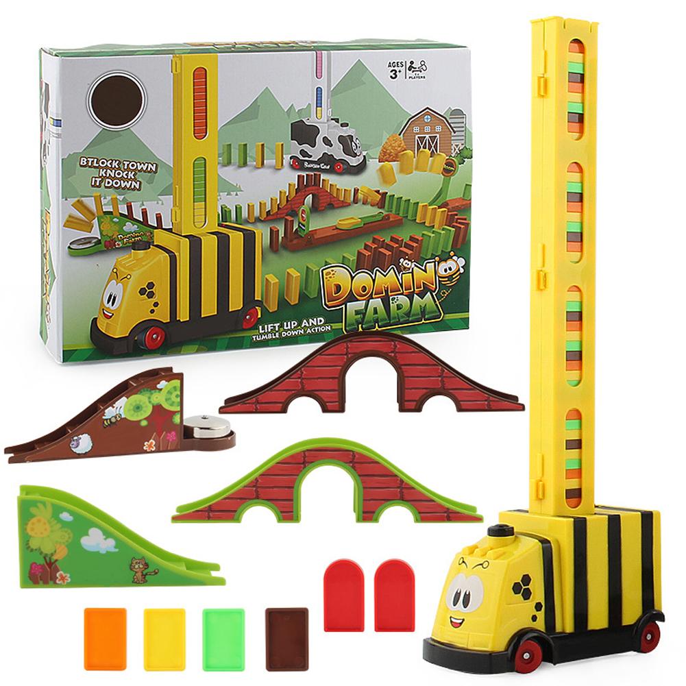 Electric Domino Train Diy Automatic Laying Domino Train Building Blocks Educational Toy For Kids Gifts
