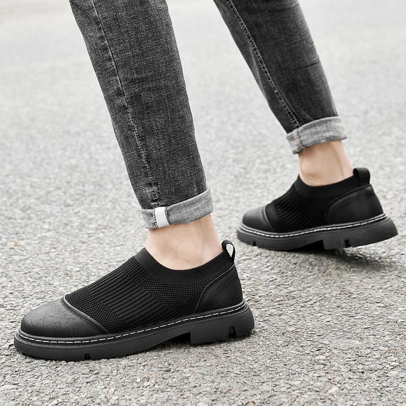 Fashion Luxury Brand Anti-slip Wearable Leather Shoes Men Casual Fashion Loafers Shoes for Men Outdoor Thick Soled Comfort Driving Shoes