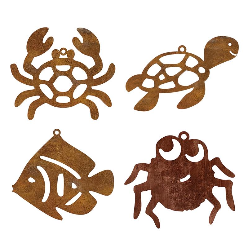 2D Vlakke Roestige Krab IJzeren Decoratie Met Uitgesneden Ontwerp - Oude Boom Hangdecoratie Binnen/Buiten, Muurkunst, Perfect Hol