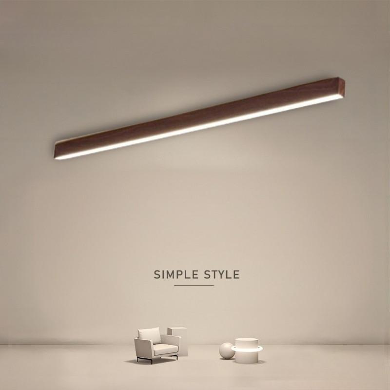 Nordic Style Living Room LED Linear Ceiling Light Hallway Long Ceiling Lamp Liner Lamp Natural Wood Finish Balcony Light