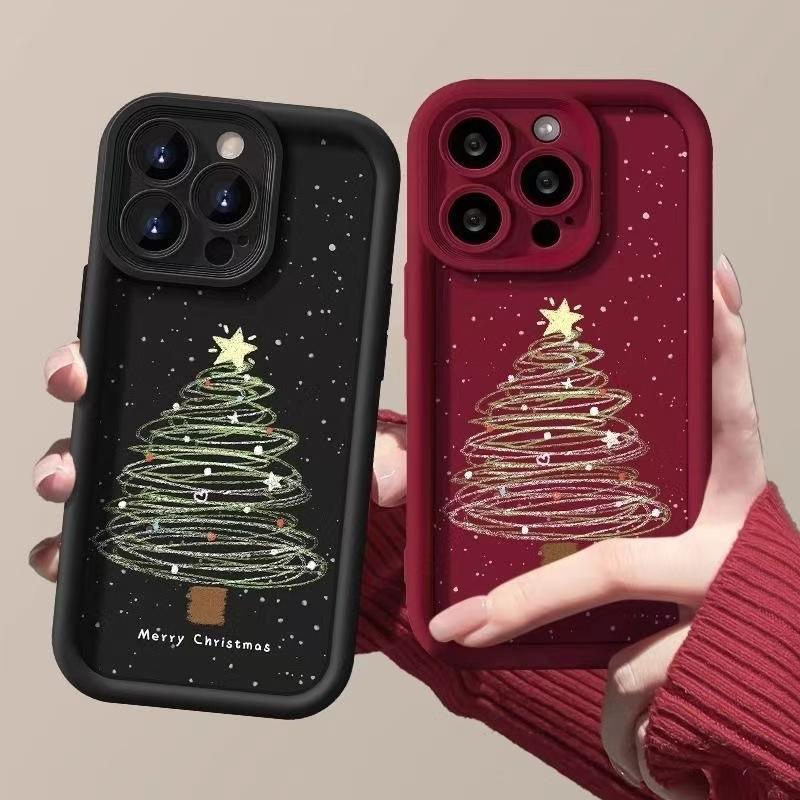European and American Christmas trees are suitable for iphone17promax mobile phone case Apple 15 anti-drop 14/13pro new 16E