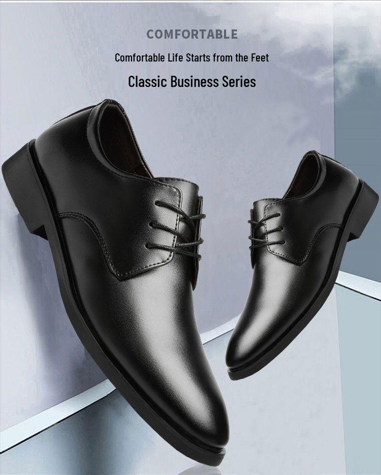 2025 High-End Men's Leather Shoes: Breathable, Soft Sole, Height-Increasing, Casual Outdoor & Business Formal.