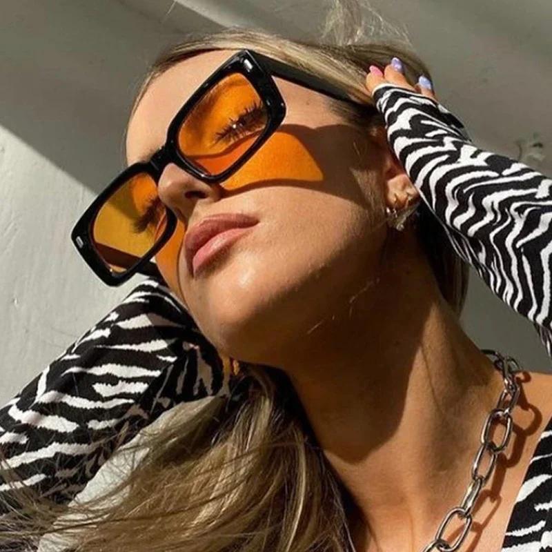 Retro Classic Square Sunglasses For Women Men Stylish Minimalist Female Male Fashion Glasses