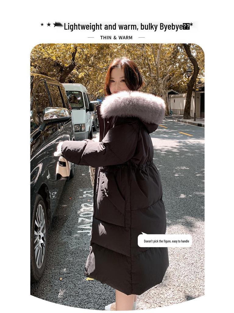 2024 Plus Size Maternity Over-the-Knee Slimming Down Jacket for Women
