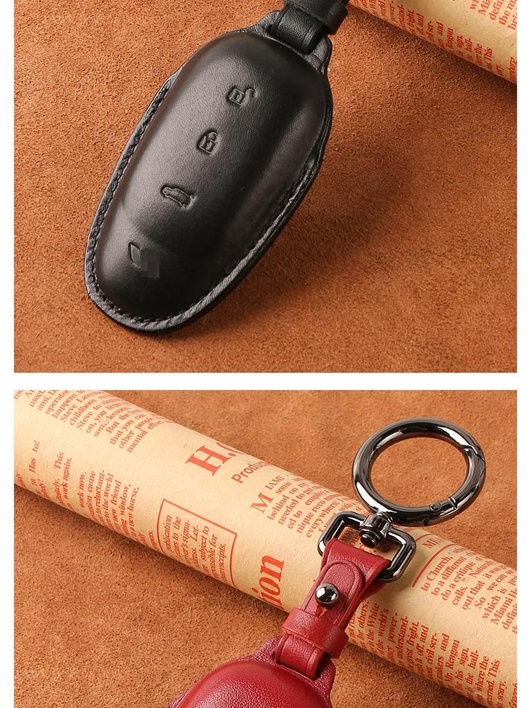 Premium Cowhide Genuine Leather Key Case for L9 Model - Ideal Car Key Protector