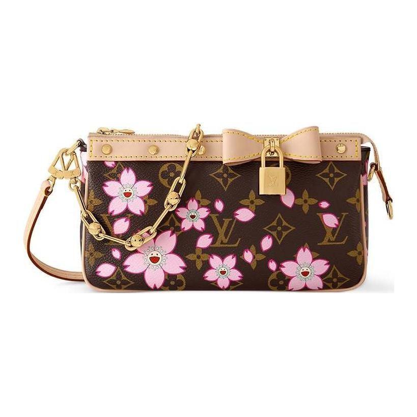 Louis Vuitton X Takashi Murakami Cherry Blossom Pochette Accessoires Sakura Brown M13666