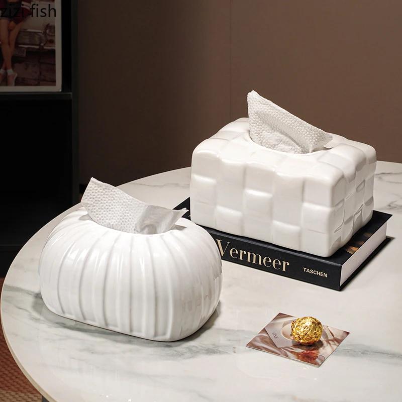 Creative Ceramic Tissue Box Napkin Paper Box Tissue Holder Tissue Case Dining Table Paper Box Home Decoration Accessories