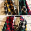 Men Spring Shirt Colorblock Plaid Print Single-breasted Loose Long Sleeve Lapel Buttons Streetwear Casual Cardigan Shirt Coat