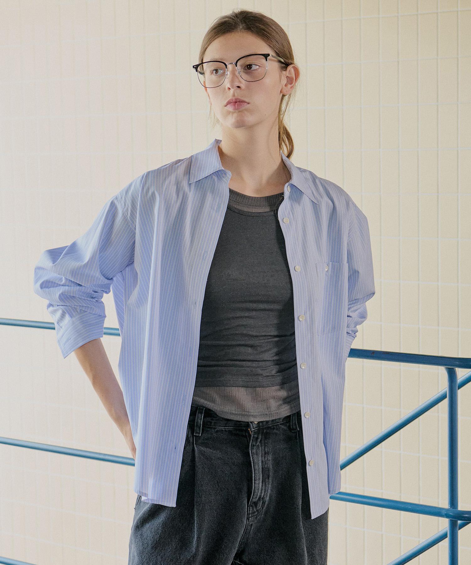 Awi Stripe Overfit Shirt_Blue Blue/Ff