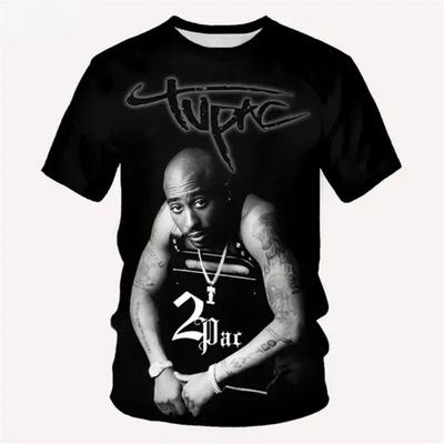 Nové tričko Harajuku Pánské tričko Módní Grafická trička 2pac Hip Hop Pánská trička Letní topy Trička Muž Designové oblečení
