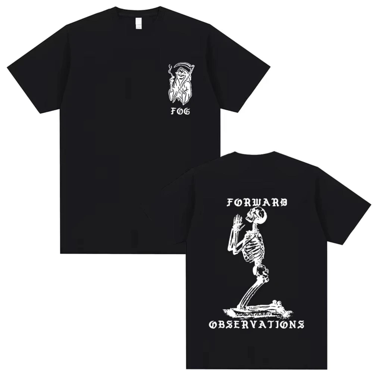 

Forward Observations Group T-shirt Rock Punk Gothic Skeleton Graphic T Shirts Summer Men s Women s Fashion Oversized Streetwear S чёрный