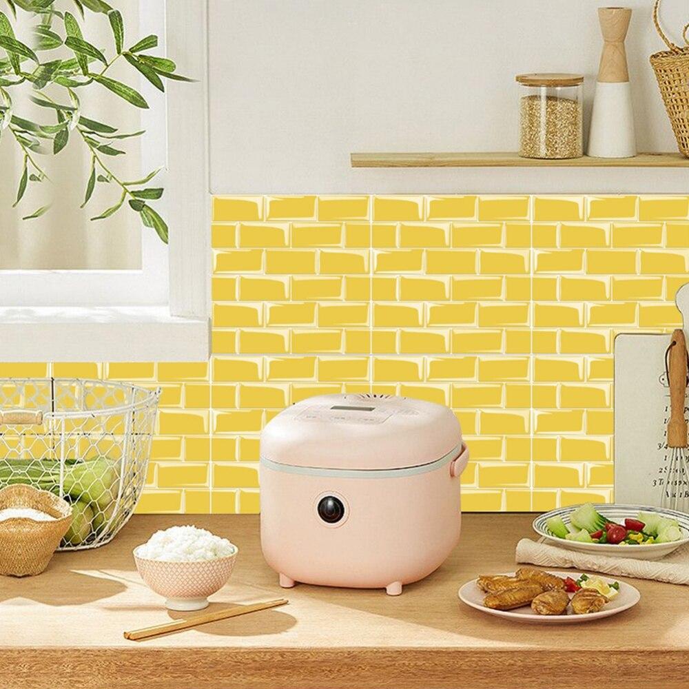 Wall Stickers Retro Tile for Kitchen Easy to Install Marble Pattern