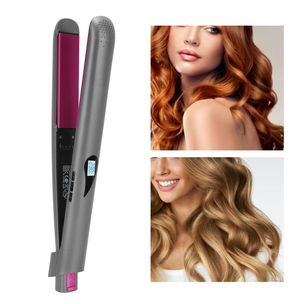 Hair Straightening Ceramic Heating Plate Straightener LCD 12 Gear Temperature Control