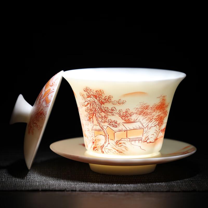 Chinese White Porcelain Sancai Gaiwan
