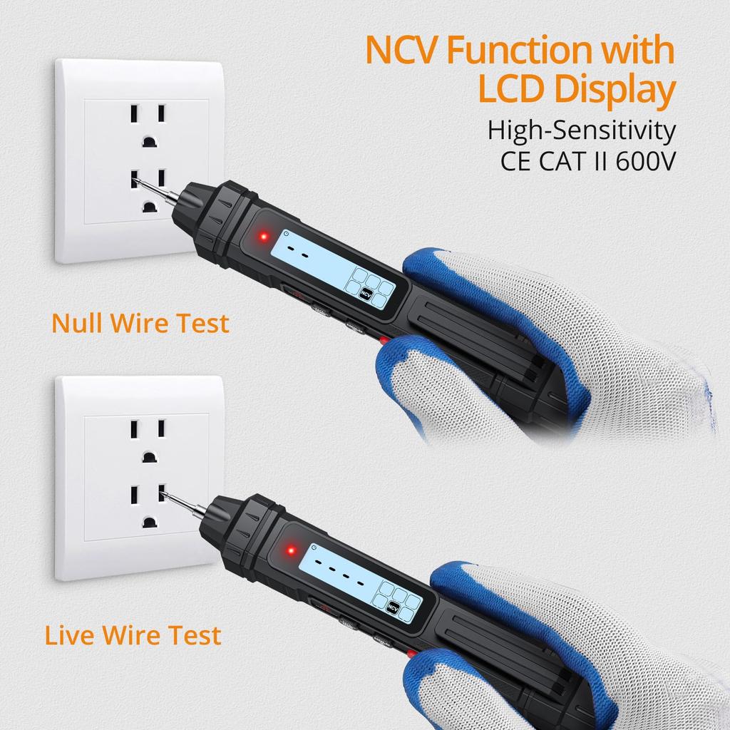 Neoteck 4000 Valore Reale TRMS Test di Archiviazione e Manuale di Istruzioni Giapponese Inclusi Multimetro/Tester di Tensione a Penna 2-in-1, Conteggio, Tensione AC/DC,