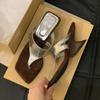 Wedge heel high heel flip-flop shoes women's shoes wear 2025 summer with skirt French sandals silver sandals