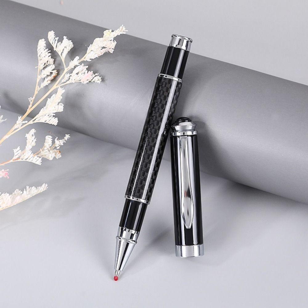 Smooth Metal Signature Pen Carbon Fiber Premium Gel Pens Elegant Fiber Signature Pen  Present