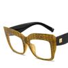 Occhiali da Donna Anti Luce Blu Moda Personalità Retro Montatura Quadrata Grande Occhiali Semplici Studente Quotidiano Pendolarismo Occhiali da Street Style Occhiali