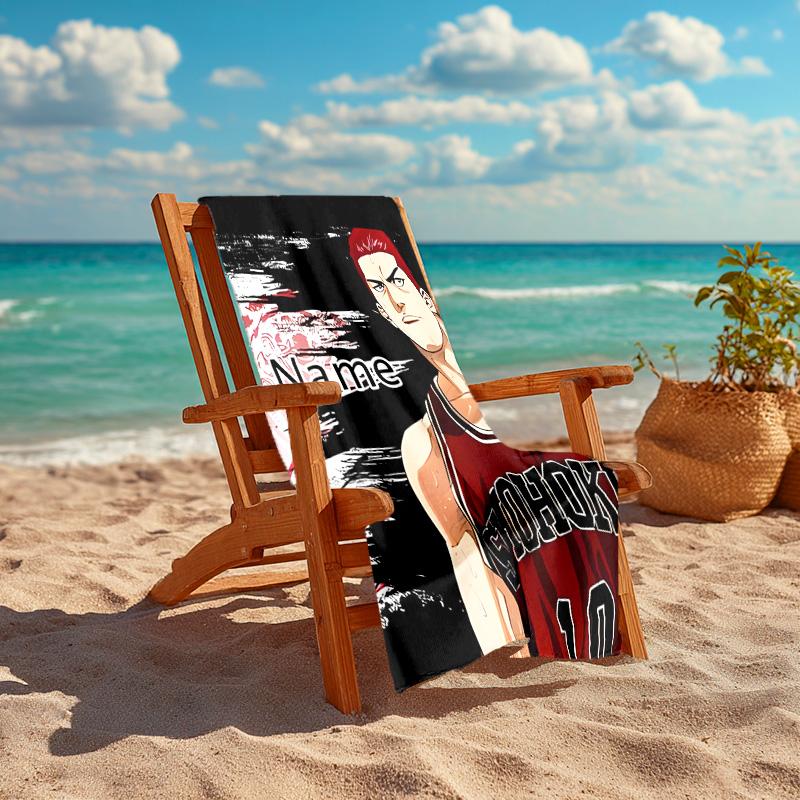 Personalized Customized Proof Beach Towel with Sakuragi Hanamichi Pattern - Soft, Absorbent,quick-drying,perfect Swimming,camping&bathing