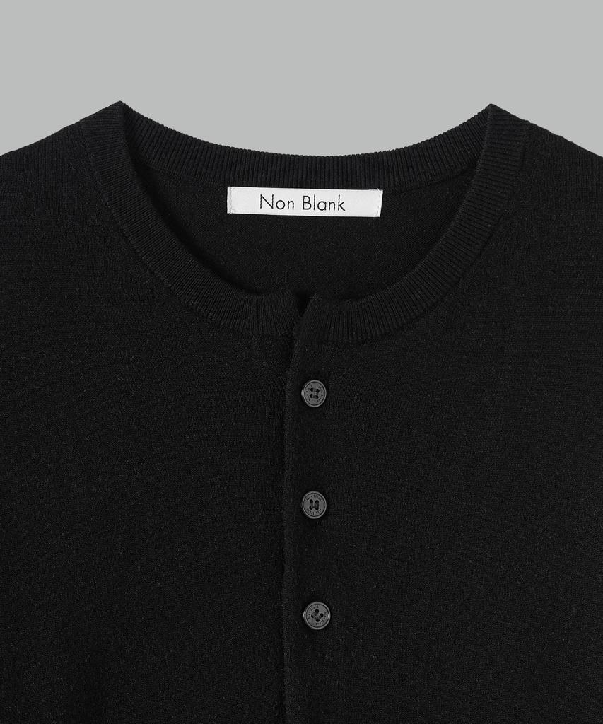 NONBLANK Washable Henley Neck Knit_Black